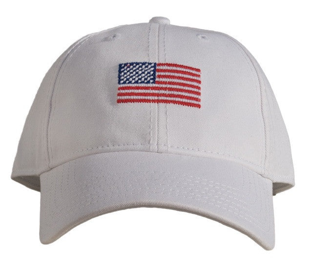 Harding Lane American Flag Baseball Cap in White