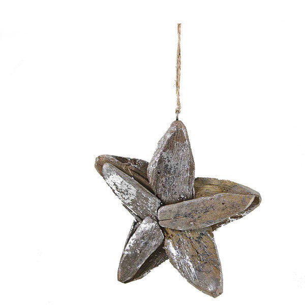 Driftwood Star Ornament in Silver