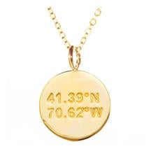 Nantucket Coordinates Necklace in Gold