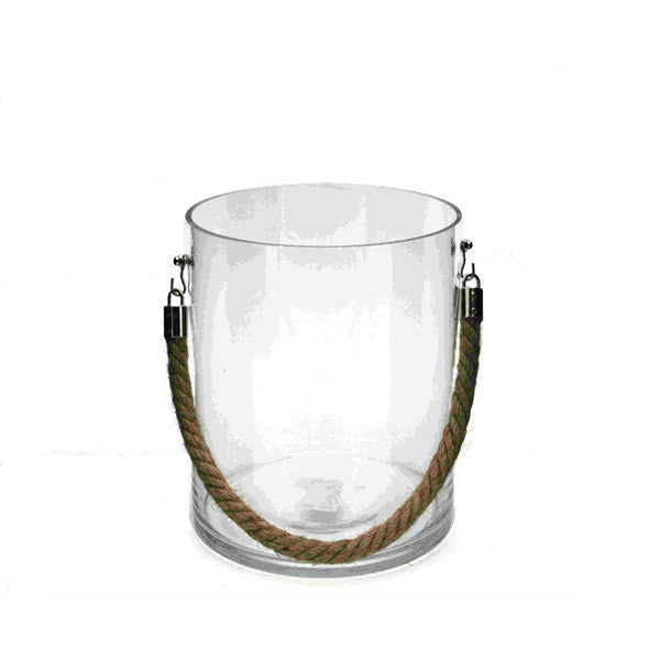 Glass Hurricane Lamp with Rope