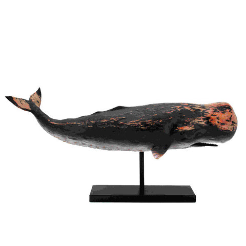 Hand Carved Wood Sperm Whale