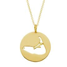 Nantucket Cutout Charm Necklace in Gold