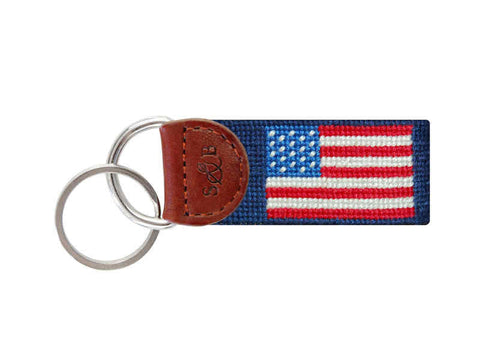 Smathers & Branson Double Black Diamond Needlepoint Key Fob