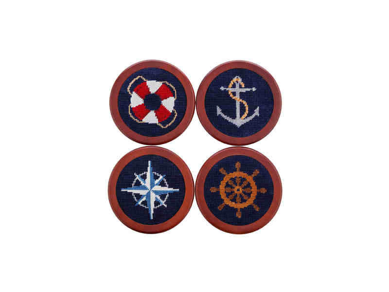 Smathers & Branson Nautical Life Needlepoint Coasters