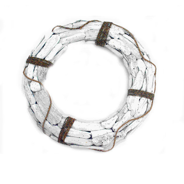 Whitewashed Driftwood and Rope Life Preserver