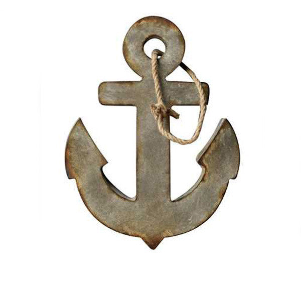 Anchor Wall Plaque in Aged Zinc