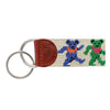 Smathers & Branson Dancing Bears Oatmeal Needlepoint Key Fob