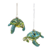 Glitter Turtle Ornaments Set of 2