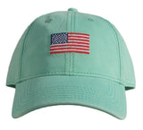 Harding Lane American Flag Baseball Hat in Mint Green