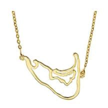 Map of Nantucket Necklace in Gold