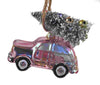 Retro Beach Car Tree Ornament Pink