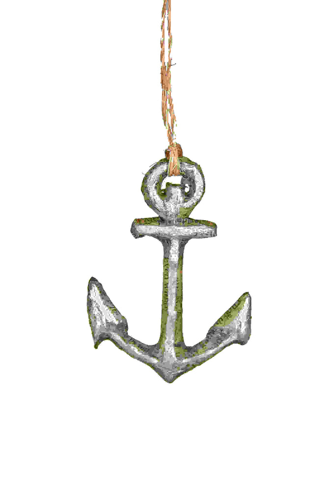 Silver Anchor Ornament