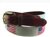 Smathers & Branson American Flag Needlepoint Belt Oatmeal