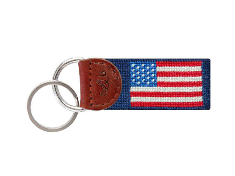 Smathers & Branson American Flag Needlepoint Key Fob