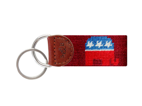 Monkey Fist Keychain in Red, White, and Blue